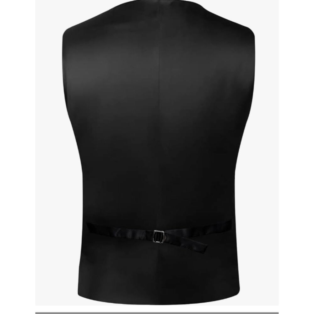 DiBanGu Mens Silk Vest & Tie Set Formal - Necktie Pocket Square Cufflinks - Picture 3 of 7